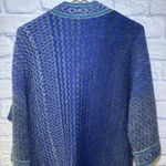 Cardigan Womens Med. Chicos 1 Wool Mohair Blend Geo Print Knit Blue Gray Photo 7