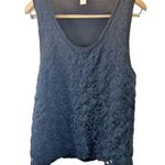 J.Crew  | Large | Black Embroidered Flowers Sleeveless Tank Top Blouse Photo 0