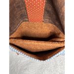 Handmade  Quilted Patchwork Messenger Briefcase Bag Blue Red Brown OOAK Photo 5