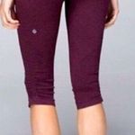 Lululemon  In the Flow Crop Leggings size 6 maroon Photo 0