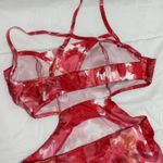 SheIn Pink and Red Floral  Cut Out Dress XS Photo 3