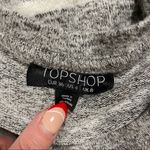 Topshop Fleece Grey White Striped Long Sleeve Front Tie Waist Dress Size US 4 Photo 7