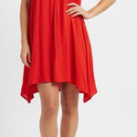 Roxy Red Cami Mini Dress Keyhole Spaghetti Straps Viscose M Photo 0