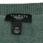 Talbots  Woman Cable Knit‎ Sweater Women's Plus Size 2X Green Cotton, Nylon, Wool Photo 3