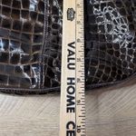 Cole Haan  Bag Vintage Croc-Embossed Brown Hobo Shoulder Purse Gold Hardware Photo 8