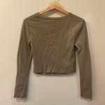 ZARA  Size M Cut Out Cropped Long Sleeve Photo 3