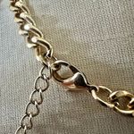 Gold Tone Statement Collar Necklace Textured Loop Design Photo 3