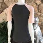 Derek Lam 10 Crosby  Gray Pink Viscose Logo Short Sleeve Shirt Women's Size S Photo 4