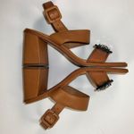 Tory Burch  Delaney Embellished Sandal Camel Brown Tortoise Crystal Size 7.5M Photo 8