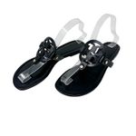 Tory Burch  Perfect Black Matte Leather Miller Logo Sandals Size 8.5 Photo 2