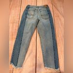 American Eagle Woman’s  Vintage High Rise Two Tone Fringe Button Fly Jeans Size 6 Photo 3