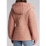 BCBGeneration Diagonal Seam Puffer Hooded Jacket Coral Pink Size Medium (8), NWT Photo 3