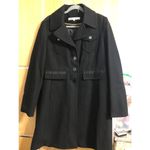 Kenneth Cole black‎ wool blend pea coat, women's size 16 heavy weight winter Black Photo 9