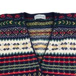 EDINBURGH Lambswool Cardigan Sz M VTG 80's Oversize Holiday Cozy Made Scotland Black Size M Photo 3