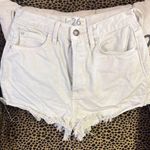We The Free  Cream Jean Shorts High-Waisted Distressed Photo 0