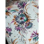 Blouse floral 1970s button up orange green pink bright Size M Photo 3