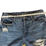 American Eagle Old Navy High Rise Slouchy Straight Jeans Womens Size 14 Distressed Raw Hem Boho Photo 5
