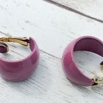Vintage Clip On Earrings Fuchsia Hoops Photo 11