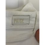 Paige  Cindy Crop White Denim Jeans Raw Hem High Rise Size 26 Stretch Photo 3