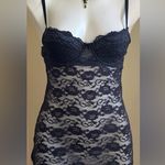 Rampage Naval Blue Lace Chemise Adjustable Straps Key Hole & Hook Closure Sz S Photo 0