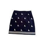 Talbots Sailboat Print Navy Blue White Skirt Size 10 Petite Photo 4