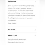 True Religion NWT  Crystal Zip Hoodie Size S Black & Maroon Photo 10