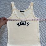 Brandy Melville John Galt Cream and Navy Hawaii Graphic Tank Top One Size Photo 2