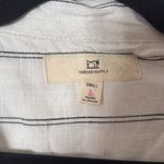 Thread & Supply Black and White Striped Shirt linen blend size small Photo 1