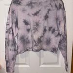 Colsie Gray and White Cropped Hoodie Photo 0