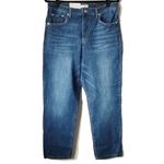 Ella Moss NWT  High Rise Slim Straight Ankle Jeans 12/31 Medium Wash Destroyed Photo 2