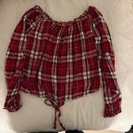 Hollister Plaid off the shoulder shirt size medium Photo 0