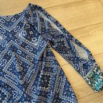 Lovers + Friends  Gracie Dress Blue Green Long Sleeve Cutout Shift Size M Photo 3