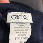 Cache Midnight Blue Beaded Halter Handkerchief Hem Dress 12 EUC Photo 4