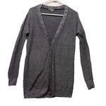 Vince  Tunic Cardigan Sweater Womens Small Silver Black Linen Blend Long Sleeve Photo 0