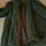 ZARA  Teddy Open Front Green Fuzzy Jacket Size Medium Photo 10