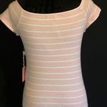 Forever 21 Pink & White Striped Off The Shoulder Shirt Photo 1