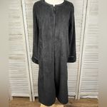 Cuddl Duds  Women's Cozy Ribbed Velour Zip Front Robe/Nightgown Black-M (8-10) Photo 0