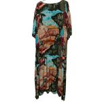 Woman Within Women's Green Blue Short Sleeve Safari Maxi Dress Size 3 X Photo 1