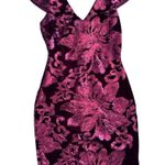 Guess  Burgundy Velvet Sequin Mini Evening Dress Size 4 Photo 1