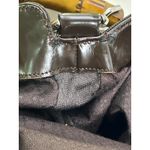 Gucci Vintage Brown Nylon Bamboo Handle Hobo Bag Patent Trim Shoulder Photo 15