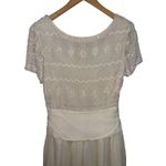 Adrianna Papell Vintage Evening Gown Midi Dress Women’s Sz 10 Ivory Silk Beaded Photo 1
