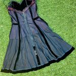 1950s Vintage Black Velvet Circle Skirt Dress Size M Photo 13