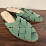 Bird of Flight Philo Low Heel Leather Wedge Woven Sandal Size 11 Green Photo 0