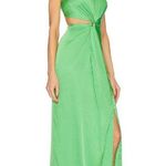 AMUR Deena One Shoulder Satin Evening Gown Green Daylily Womens Size 10 Photo 1
