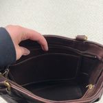 Coach Vintage Tribeca Brown Leather Shopper Tote Bag Purse Striped Stitch 90s Photo 5