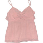 Pink Lily Womens  pink gingham tie front tank top casual summer barbie girly Photo 0
