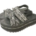 Teva Free People x  Black Fringe Ceres Flatform Sandals Womens Size 8 Photo 1