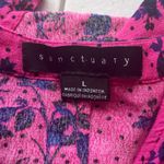 Sanctuary Pink / Blue 1/2 Sleeve Floral Blouse Size Large Photo 2