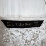 ZARA White Floral Lace Crochet Dress Short Sleeve Cap Sleeve Mini LWD Size Small Photo 4