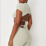 Missguided Cream Ribbed Knit Set Photo 4